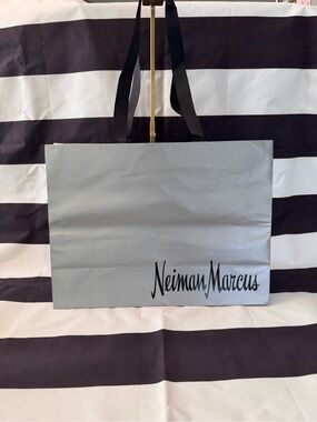 Neiman Marcus Metallic Silver Recycled Tote